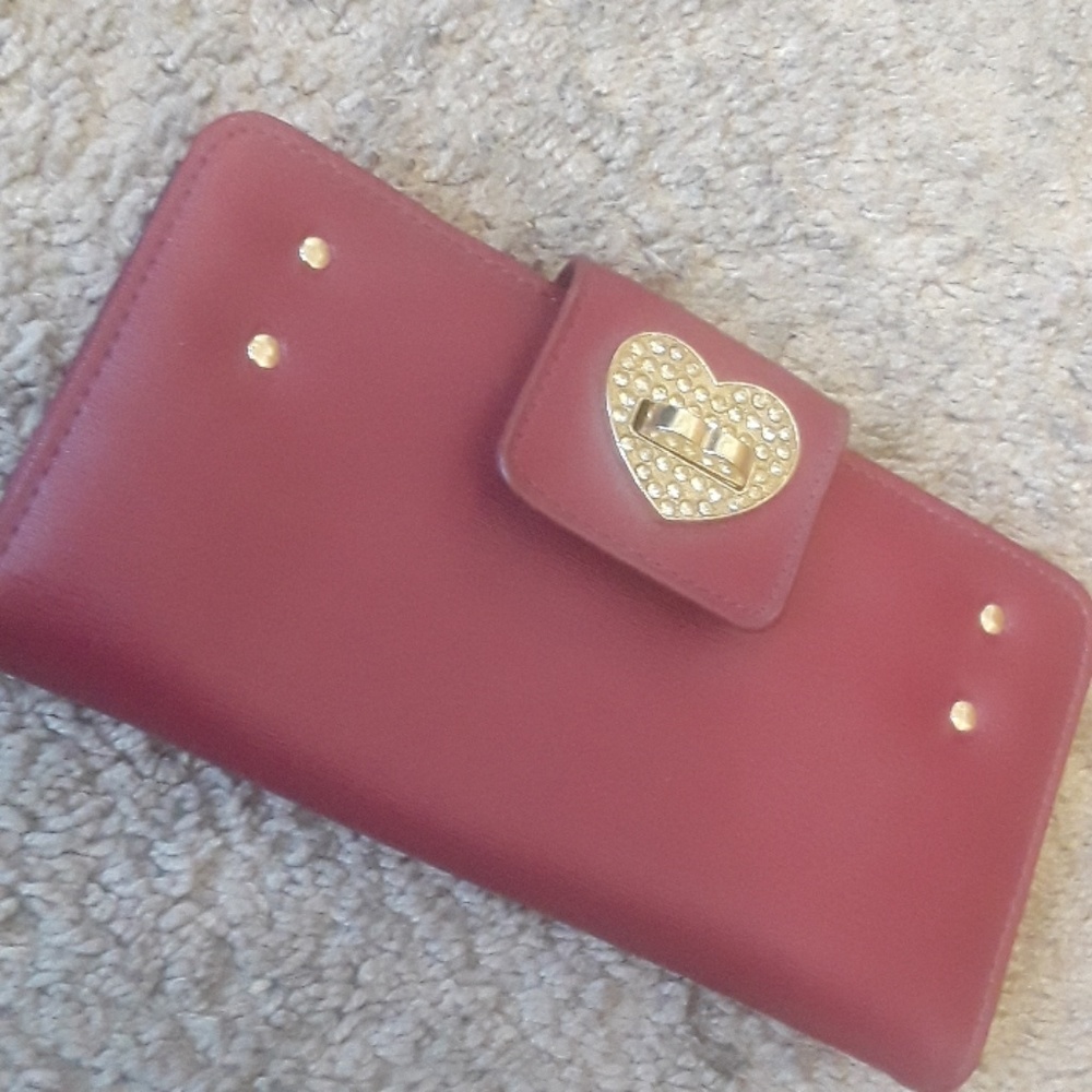 Leather Rhinestone Wallet &heart lock - Picture 3 of 5